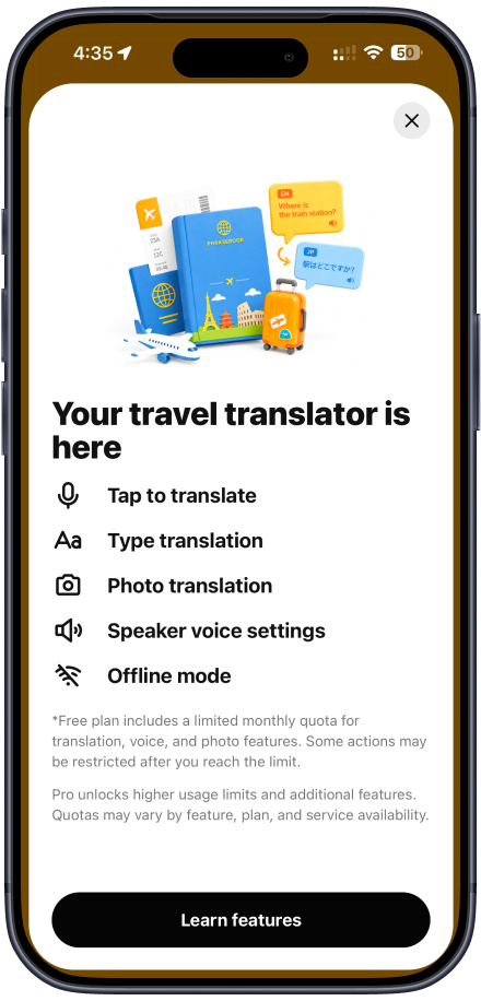 Speakly iPhone mockup two
