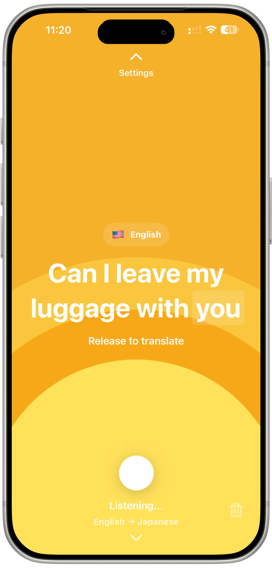 Speakly voice translation on iPhone