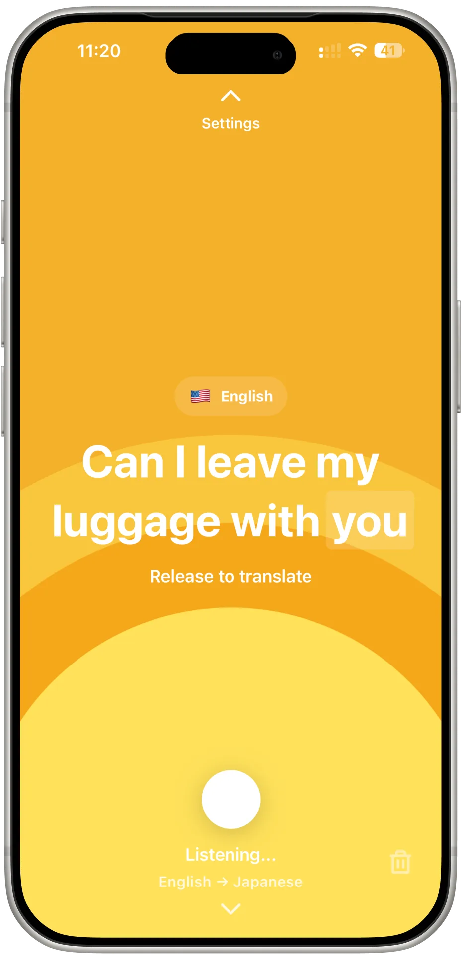 Hold to translate in Speakly